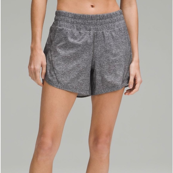 NWT Lululemon Track That Mid Rise 5” Lined Short Size 4 Heather Lux multi Black - Picture 7 of 9